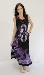 Tie Dye Long Sleeveless Dress Angie Indigo