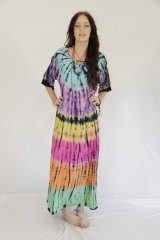 Tie Dye Long Short Sleeve Dress Sophie Rainbow