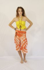 Tie Dye Mini Ruching Brandy Orange