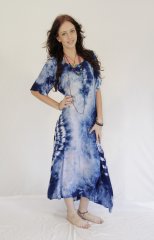 Tie Dye Long Short Sleeve Dress Sophie Blue