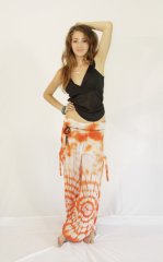 Tie Dye Long Ruched Pants Bianca Orange