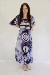 Tie Dye Long Short Sleeve Dress Sophie Indigo