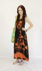Tie Dye LongStrap Dress Angelica Fire Brick