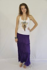 Coloured Four Layered Long Skirt Purple