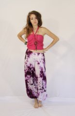 Tie Dye Long Aladdin Pants Essence DarkMagenta