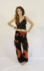 Tie Dye Long Ruched Pants Bianca Fire Brick