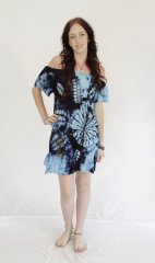 Tie Dye Mini Strap Kathy Dress Sky