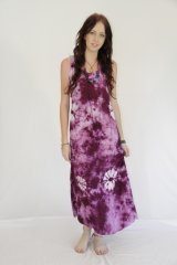 Tie Dye Long Sleeveless Dress Angie DarkMagenta