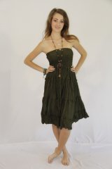 Coloured Layered Dress Kelsi Olive