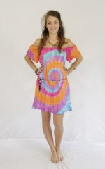 Tie Dye Mini Strap Kathy Dress Rainbow Twirl