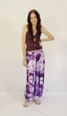 Tie Dye Long Aladdin Pants Essence Purple