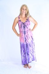 Tie-Dye Maxi Dress 'Andromeda' - Pomegranate