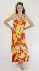 Tie Dye LongStrap Dress Angelica Orange Gold