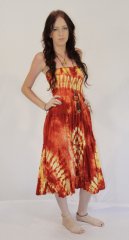 Tie Dye Layered Dress Elyse Dark Orange
