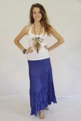 Coloured Four Layered Long Skirt Jesse Blue