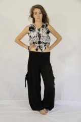 L-Ruching Pants Pockets Tabitha Black